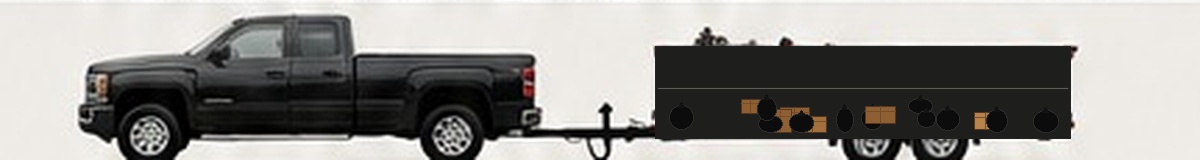 Pickup truck pulling a trailer