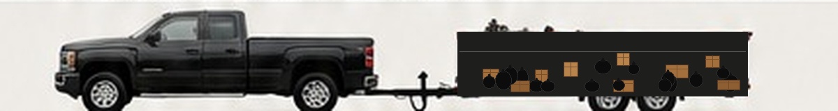 Pickup truck pulling a trailer