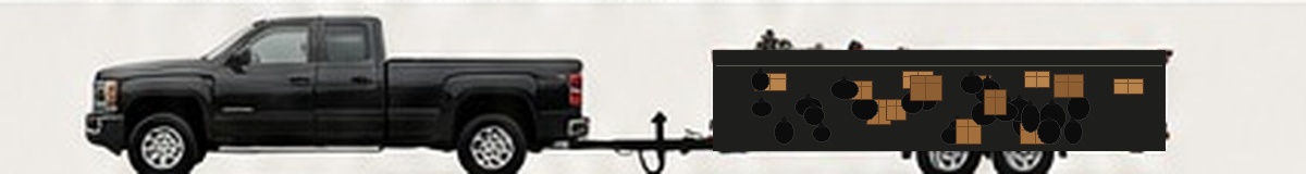 Pickup truck pulling a trailer